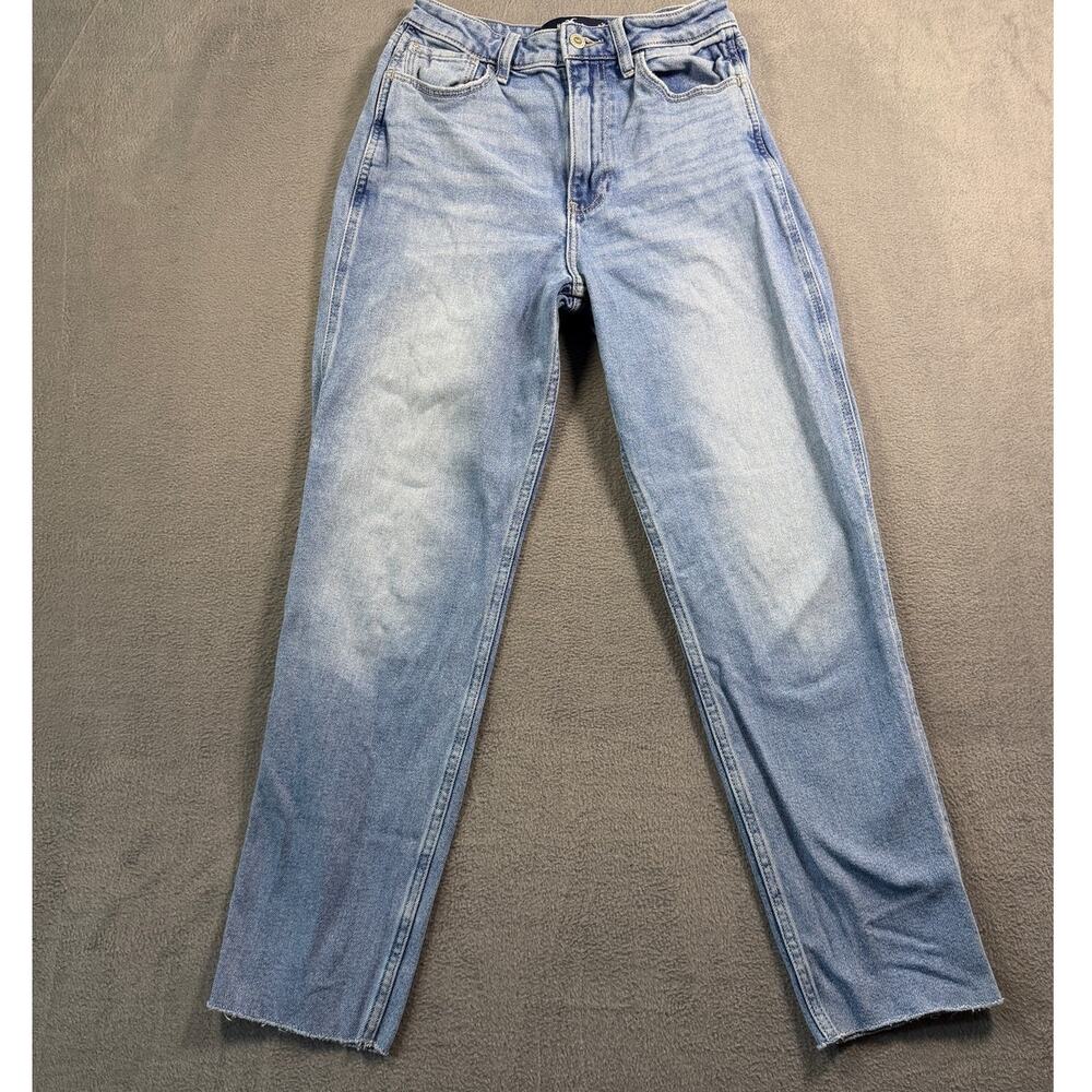 Hollister‎ Jeans Womens 3R 26x27 Blue High Waisted Straight Crop Raw Hem